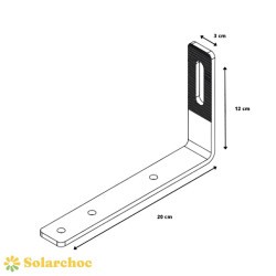 Platine POWER crochet de fixation pour panneaux solaires sur toiture ardoise