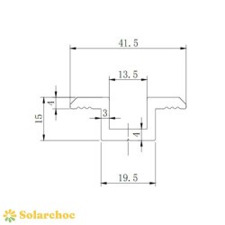 Clame / bride de milieu BLACK de rail POWER pour panneaux solaires épaisseur 30mm