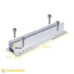 Mini rail support de fixation toiture bac acier POWER montage portrait