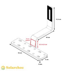 Platine POWER crochet de fixation pour panneaux solaires sur toiture tuile (réglable)