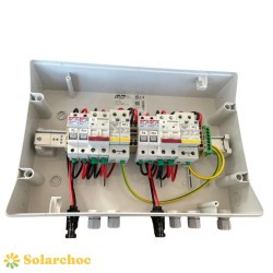 Coffret DC 600 V courant continu et parafoudre 2 entrées 2 sorties (2 x MPPT) avec fusible TECHNIDEAL TECHNIDEAL 3 - Solarchoc 