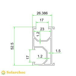 Rail alu noir SOLARFIX longueur 2,40 mètres pour panneaux solaires 