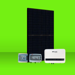 Kit solaire 6000W 12 panneaux solaires DMEGC 500W + 1 onduleur SOLAX X1 BOOST 6.0 monophasé Autoconsommation réseau Corfou