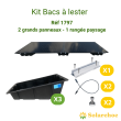 Kit de fixation bac à lester pour 2 panneaux solaires 1 rangée en paysage