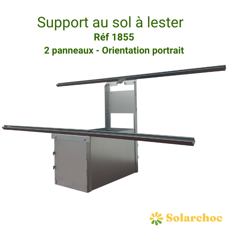 SUNBAZ support au sol à lester pour 2 panneaux solaires portrait 35°