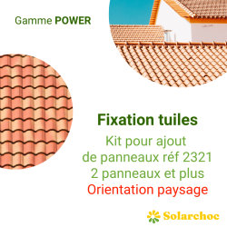 Kit POWER pour panneau(x) solaire(s) suivant(s) sur toiture tuile pose paysage crochet inversé réglable