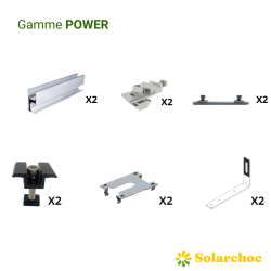 Kit POWER pour panneau(x) solaire(s) suivant(s) sur toiture ardoise pose portrait