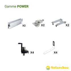 Kit POWER pour 1er panneau solaire sur toiture ardoise pose portrait