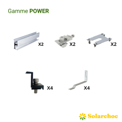 Kit POWER pour 1er panneau solaire sur toiture tuile plate pose portrait