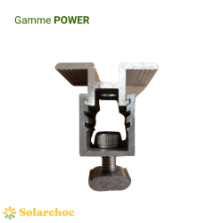 Clame / bride de milieu de rail ajustable POWER pour panneaux solaires épaisseur de 30 à 45mm