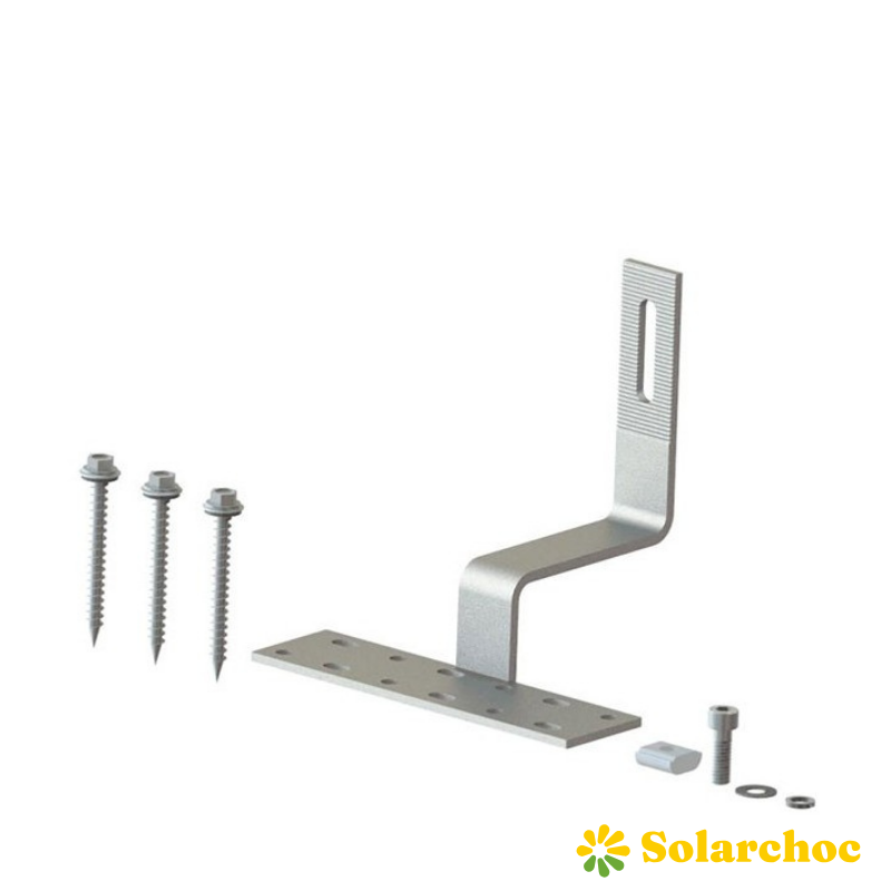 Platine POWER crochet de fixation pour panneaux solaires sur toiture tuile