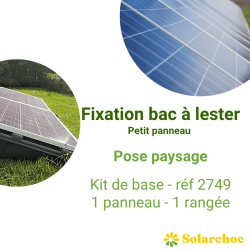 Kit de base pour panneau solaire sur bac à lester petit modèle 1035 à 1052 mm paysage