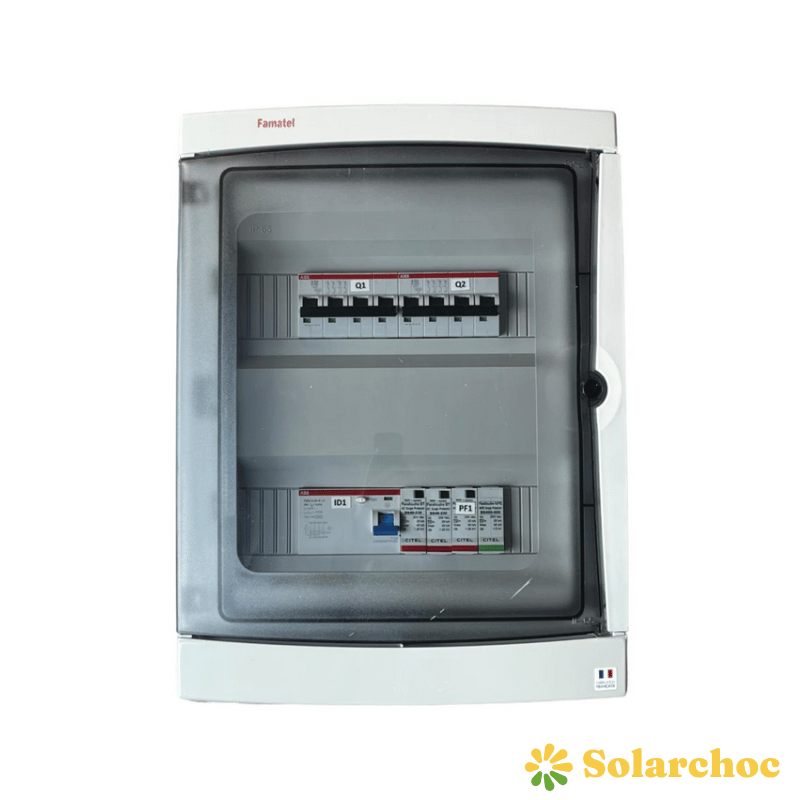 Coffret de protection AC courant alternatif et parafoudre 22kW triphasé 300mA (C40) - Technideal