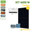 Kit solaire 6000W 12 panneaux solaires DMEGC 500W + 1 onduleur SOLAX X1 BOOST 6.0 monophasé Autoconsommation réseau Corfou