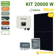 Kit solaire 20000W 40 panneaux DMEGC 500W + 1 onduleur SOLAX X3 PRO 20.0T Autoconsommation réseau Myna
