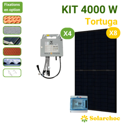 Kit solaire 4000W 8 panneaux solaires DMEGC 500W + 4 micro-onduleurs SOLAX Autoconsommation réseau Tortuga