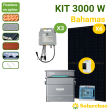Kit solaire 3000W 6 panneaux DMEGC 500W + 3 micro-onduleurs SOLAX + Pack Batterie ZENDURE Réseau Autoconsommation Bahamas