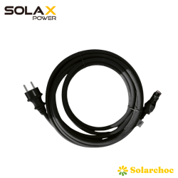 Câble secteur 5 mètres (1,5mm² - fiche prise 2P+T) pour micro onduleur SOLAX