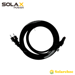 Câble secteur 5 mètres (1,5mm² - fiche prise 2P+T) pour micro onduleur SOLAX SOLAX 2 - Solarchoc 