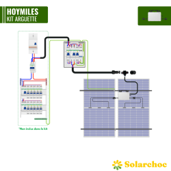 Schéma connexion Kit solaire 1000W Arguette micro-onduleur HOYMILES