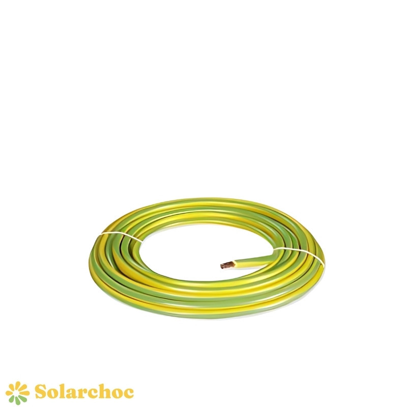 Bobine 100m de câble terre 6mm² jaune et vert H07VR 
