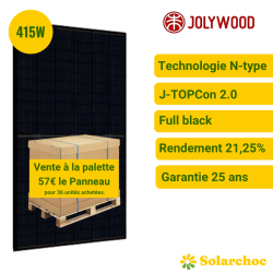 Lot de 36 Panneaux solaires JOLYWOOD 415W Full black N-Type-JW-HT108N