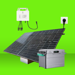 Kit solaire plug and play 810W 2 panneaux JOLYWOOD 405W + 1 micro onduleur SOLAX 800W + Solarflow 800 plus + Support Tahiti