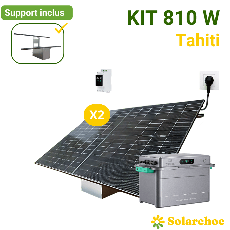 Kit solaire plug and play 810W 2 panneaux JOLYWOOD 405W + Solarflow 800 plus + Support Tahiti [product.brand] 1 - Solarchoc 