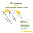 Fixation pour 2 panneaux solaires paysage POWER avec équerres 1410mm