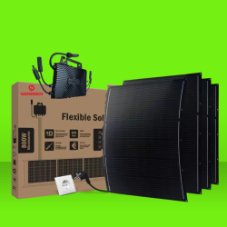 Kit solaire balcon flexible SOSSEN 800W Plug&Play Autoconsommation 4 panneaux 200W + 1 micro onduleur Gili
