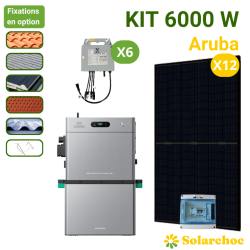 Kit solaire 6000W 12 panneaux DMEGC 500W + 6 micro-onduleurs SOLAX + Pack Batterie 5,28kWh ZENDURE Autoconsommation Aruba