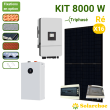 Kit solaire 8000W 16 panneaux DMEGC + onduleur hybride DEYE 8000W + batterie 16kWh triphasé Ré [product.brand] 1 - Solarchoc 