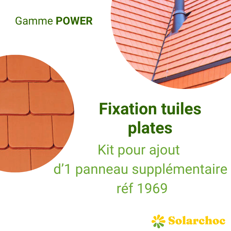 Kit POWER pour 1 panneau solaire suivant sur toiture tuile plate pose portrait [product.brand] 1 - Solarchoc 