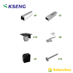 Kit fixation aluminium ETN toiture tuiles 4 panneaux KS-Tile I