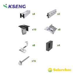 Kit de fixation métal ETN 4 panneaux solaires pour toiture tuiles KS-Tile II