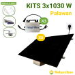Lot de 3 Kits solaires Plug&Play 3x1030W 6 panneaux DMEGC 515W + 3 micro onduleurs Hoymiles 1000W Wifi intégré Palawan