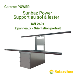 Support au sol à lester SUNBAZ POWER pour 2 panneaux solaires portrait 35°