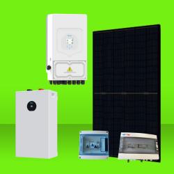 Kit solaire 8000W 16 panneaux DMEGC + onduleur hybride DEYE 8000W + batterie 16kWh monophasé Oléron