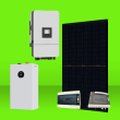 Kit solaire 8000W 16 panneaux DMEGC + onduleur hybride DEYE 8000W + batterie 16kWh triphasé Ré