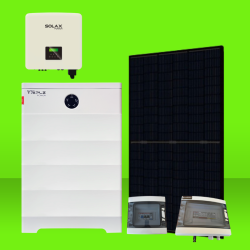 Kit solaire 15000W 30 panneaux DMEGC + onduleur hybride SOLAX 15000W + batteries 14,72kWh triphasé Raiatea