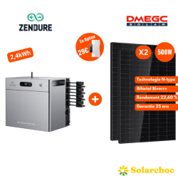 Pack 2,4kWh SolarFlow 2400 Pro ZENDURE + 2 Panneaux DMEGC 500W