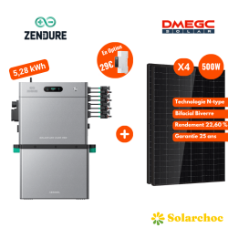 Pack 5,28kWh SolarFlow 2400 Pro ZENDURE + 1 Batterie AB3000L + 4 Panneaux DMEGC 500W