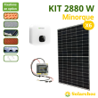 Kit solaire 2880W 6 panneaux solaires LEAPTON 480W + 1 onduleur GROWATT 4600W autoconsommation Minorque