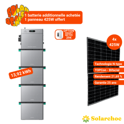 Pack 13,92kWh SolarFlow 2400 AC+ ZENDURE + 4 Batteries AB3000L + 4 Panneaux JOLYWOOD 425W