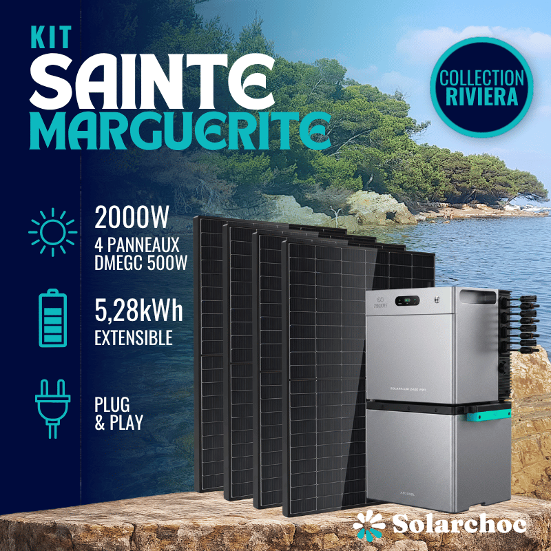 Kit 5,28kWh Batterie Plug and Play ZENDURE SolarFlow 2400 Pro + 1 Batterie AB3000L + 4 Panneaux DMEGC 500W Ste Marguerite