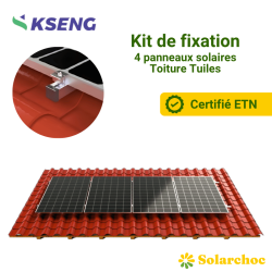 Kit de fixation KSENG 4 panneaux solaires pour toiture tuiles ETN KS-Tile II