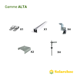 Kit ALTA pour 1er panneau solaire sur toiture tôle ondulée/fibrociment pose portrait / paysage