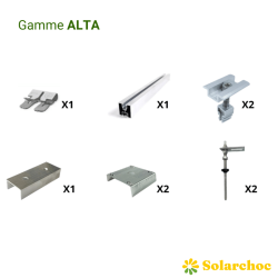 Kit ALTA pour panneau(x) solaire(s) suivant(s) sur toiture tôle ondulée/fibrociment portrait / paysage