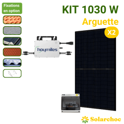 Kit solaire 1030W 2 panneaux DMEGC 515W + 1 micro-onduleur HOYMILES HMS1000 Autoconsommation réseau Arguette