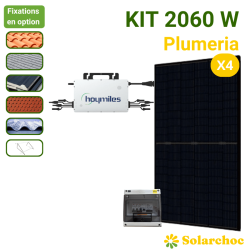 Kit solaire 2060W 4 panneaux DMEGC 515W + 1 micro-onduleur HOYMILES HMS2000 Autoconsommation réseau Plumeria